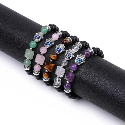 Fashion Devil's Eye Palm Artificial Crystal Stone Irregular Beaded Polishing Bracelets 1 Piece