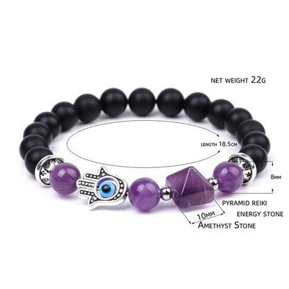 Fashion Devil's Eye Palm Artificial Crystal Stone Irregular Beaded Polishing Bracelets 1 Piece