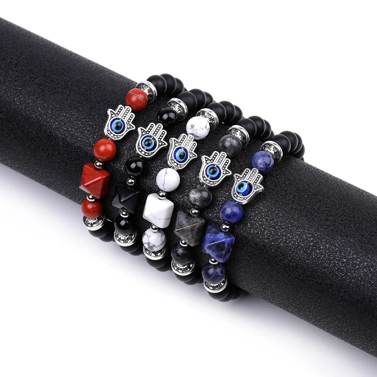 Fashion Devil's Eye Palm Artificial Crystal Stone Irregular Beaded Polishing Bracelets 1 Piece