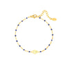 Fashion Devil's Eye Palm Stainless Steel Inlay Beads Bracelets