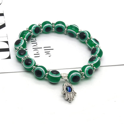 Fashion Devil'S Eye Resin Beaded Bracelets 1 Piece