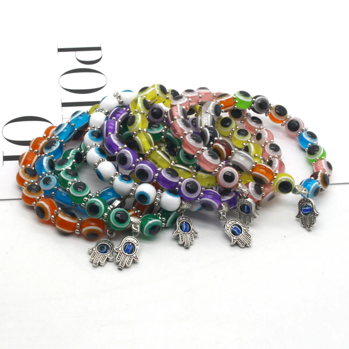 Fashion Devil'S Eye Resin Beaded Bracelets 1 Piece