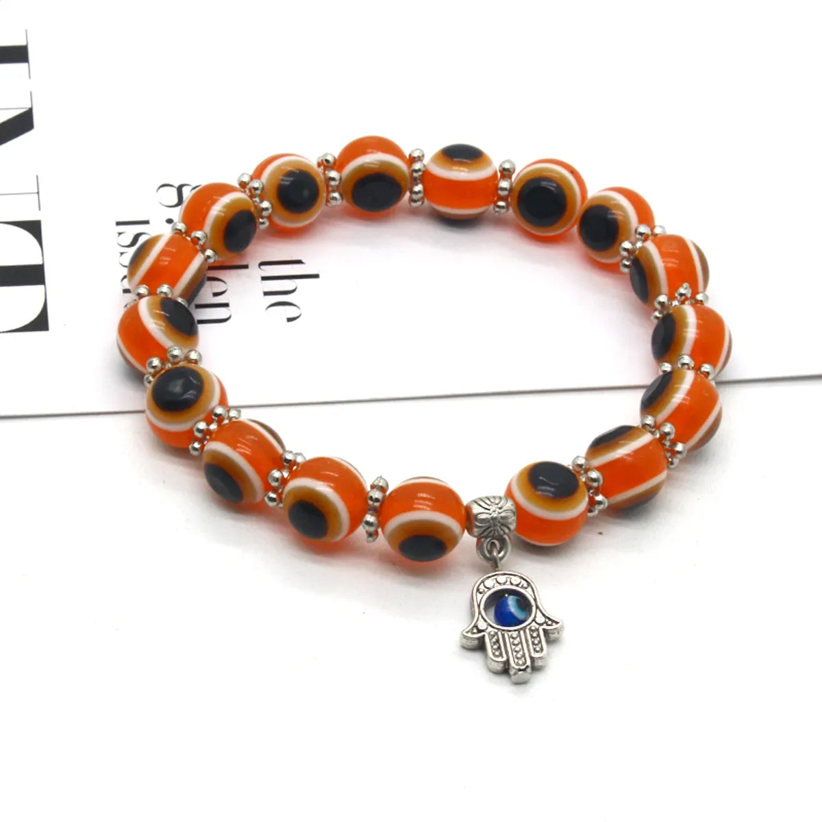 Fashion Devil'S Eye Resin Beaded Bracelets 1 Piece