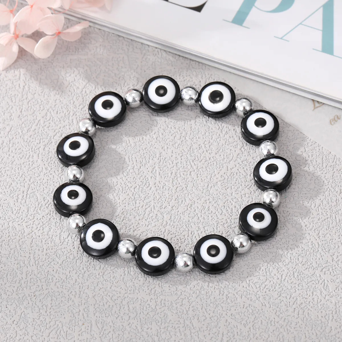 Fashion Devil's Eye Resin Beaded Plating Resin Bracelets 1 Piece