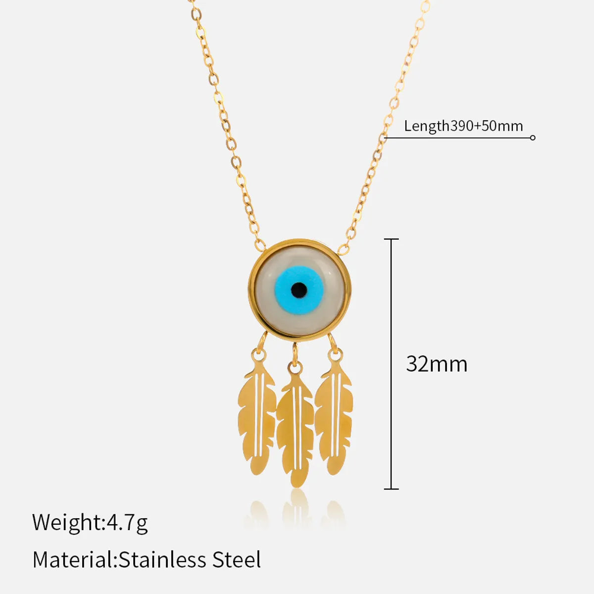 Fashion Devil'S Eye Stainless Steel Titanium Steel Plating Pendant Necklace 1 Piece