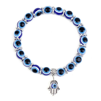 Fashion Devil'S Eye Synthetic Resin Beaded Unisex Bracelets