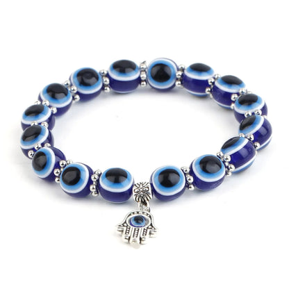 Fashion Devil'S Eye Synthetic Resin Beaded Unisex Bracelets