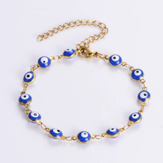 Wholesale Fashion Devil's Eye Titanium Steel Enamel Bracelets