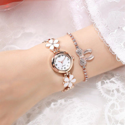 Fashion Diamond Bracelet Watch Women'S College Wind Compactgorls Student Water Diamond British Bracelet Watch Nihaojewelry Wholesale