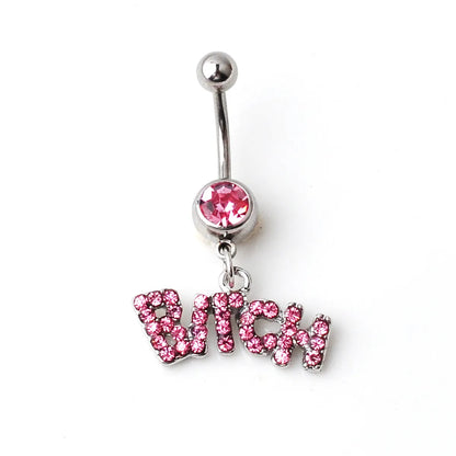 Fashion Letter Alloy Diamond Belly Ring