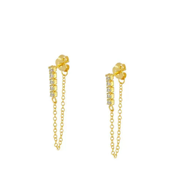 Fashion Diamond Explosion Zircon Earrings With Geometric Design