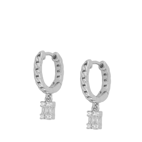 Fashion Diamond Explosion Zircon Earrings With Geometric Design