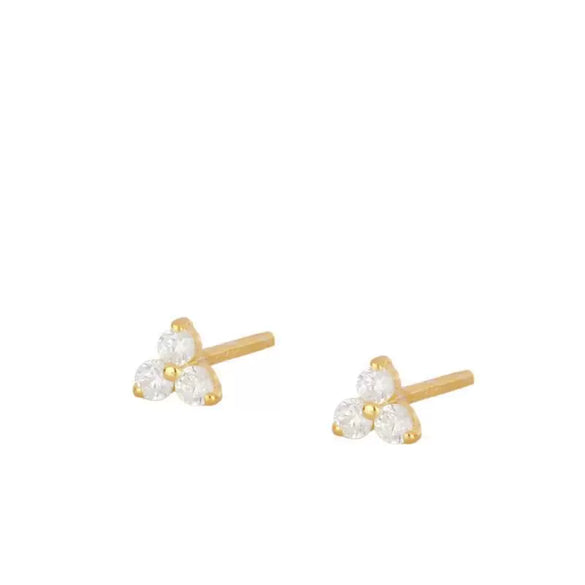 Fashion Diamond Explosion Zircon Earrings With Geometric Design