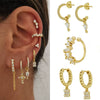 Fashion Diamond Explosion Zircon Earrings With Geometric Design