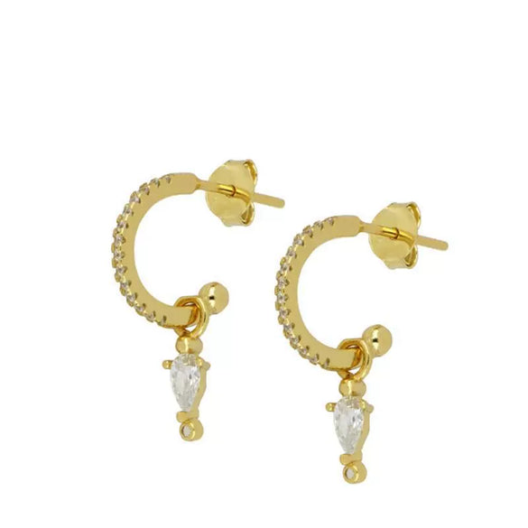 Fashion Diamond Explosion Zircon Earrings With Geometric Design