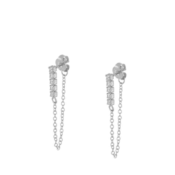 Fashion Diamond Explosion Zircon Earrings With Geometric Design