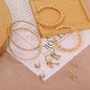 Fashion Diamond Inlaid Geometric Big Circle Metal Earrings Letter Combination Stud Earrings