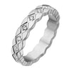 Fashion Diamond Pattern Titanium Steel Rhombus Ring For Men And Women Couple Ring