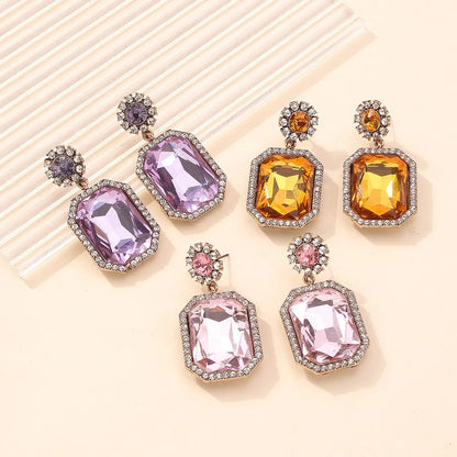 Fashion Diamond Square Earrings Wholesale Nihaojewelry