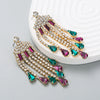 Fashion Diamond-Studded Acrylic Tassel Earrings Drop Earring