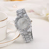 Fashion Diamondencrusted Alloy Band Round Dial Watch Hiphop Style
