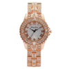 Fashion Diamondencrusted Rhinestone Women's Metal Watch With Roman Pattern And Round Dial
