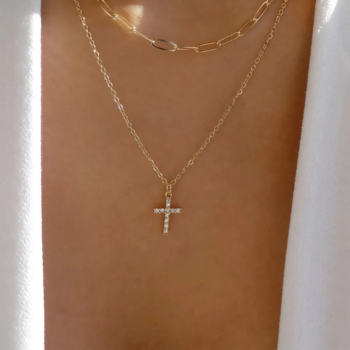 Simple Style Cross Metal