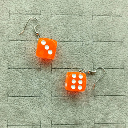 1 Pair Fashion Dice Alloy Resin Drop Earrings