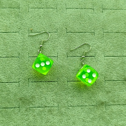 1 Pair Fashion Dice Alloy Resin Drop Earrings