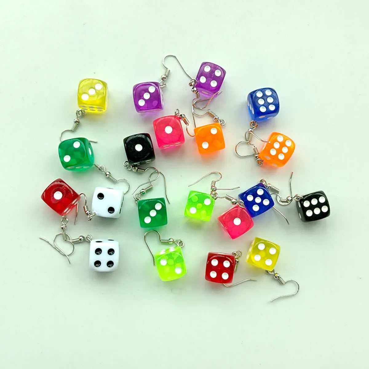 1 Pair Fashion Dice Alloy Resin Drop Earrings