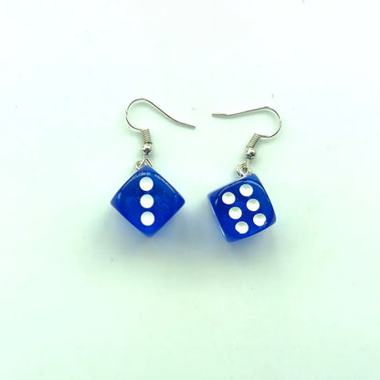 1 Pair Fashion Dice Alloy Resin Drop Earrings