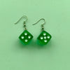 1 Pair Fashion Dice Alloy Resin Drop Earrings