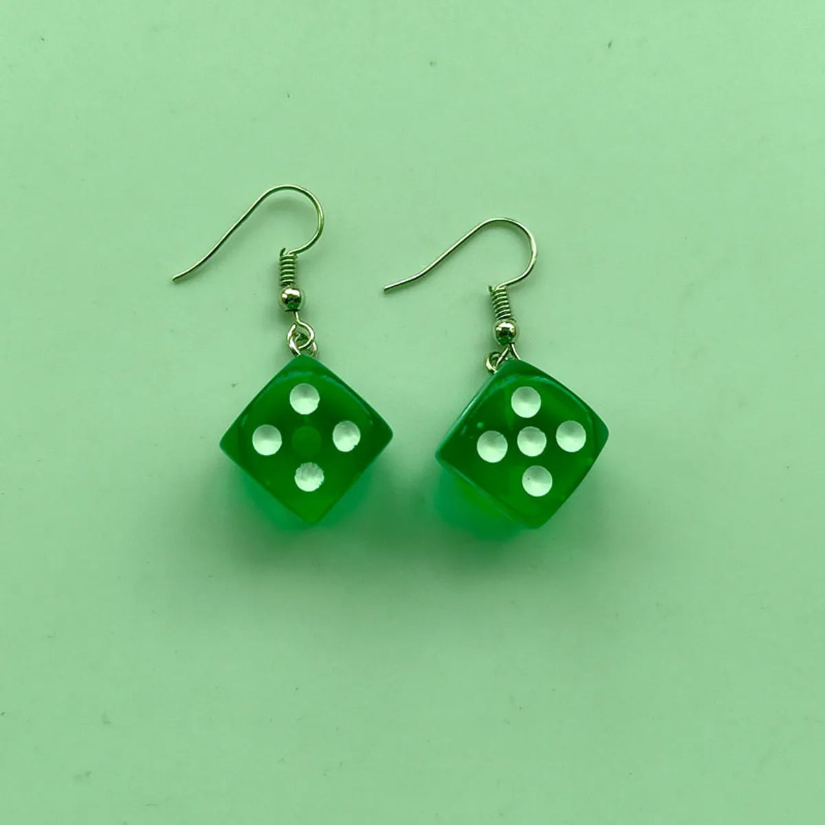 1 Pair Fashion Dice Alloy Resin Drop Earrings