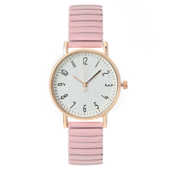 Fashion Digital Women's Watch Elastic Band Quartz Alloy Case Metal Strap Round Dial