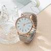 Fashion Digital Women's Watch Elastic Band Quartz Alloy Case Metal Strap Round Dial