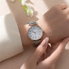 Fashion Digital Women's Watch Elastic Band Quartz Alloy Case Metal Strap Round Dial