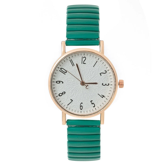 Fashion Digital Women's Watch Elastic Band Quartz Alloy Case Metal Strap Round Dial