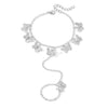 Fashion Distinctive Butterfly Pendant Finger Bracelet Alloy Electroplating Geometric Design For Women
