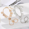 Fashion Distinctive Butterfly Pendant Finger Bracelet Alloy Electroplating Geometric Design For Women