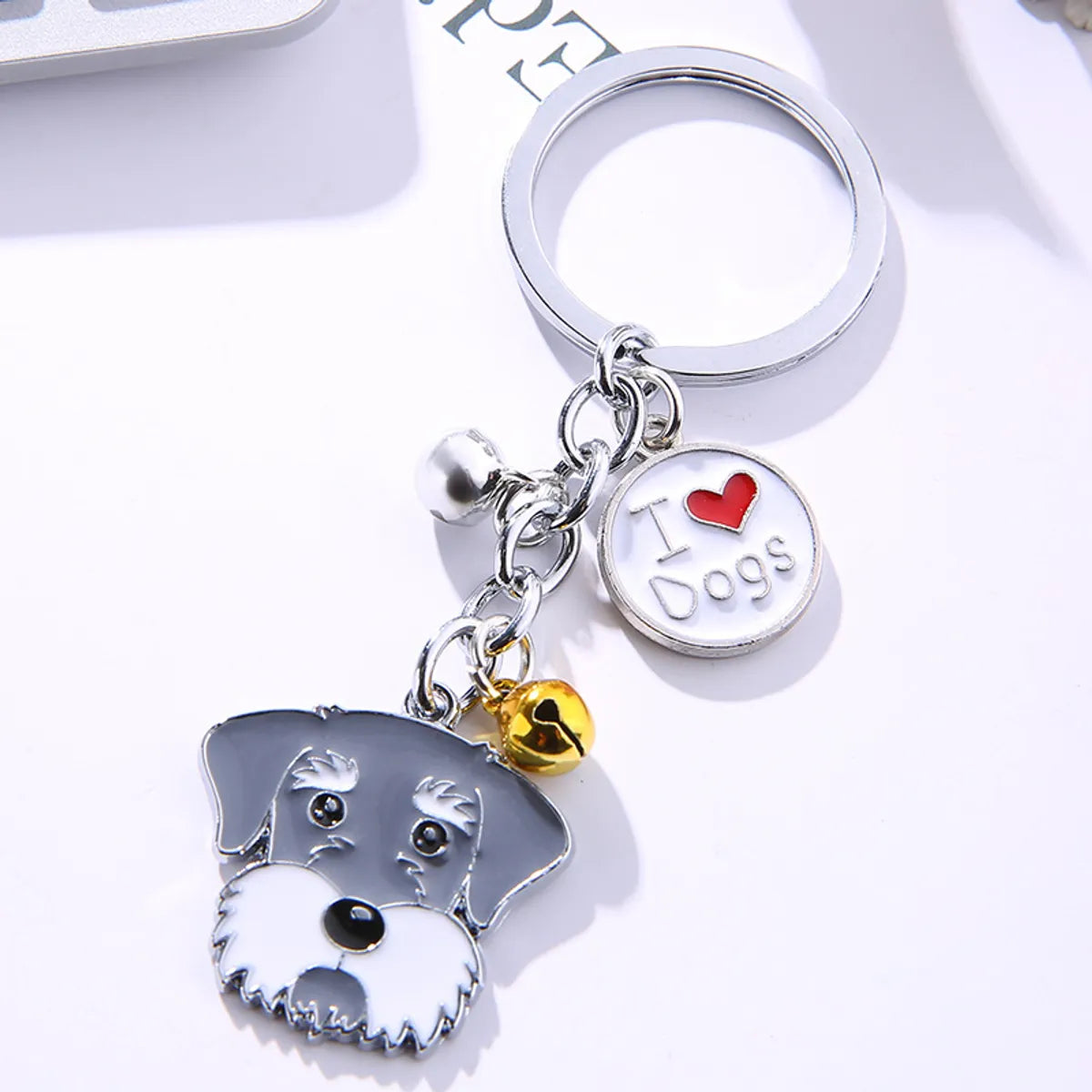 Fashion Dog Metal Unisex Bag Pendant Keychain 1 Piece