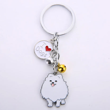 Fashion Dog Metal Unisex Bag Pendant Keychain 1 Piece