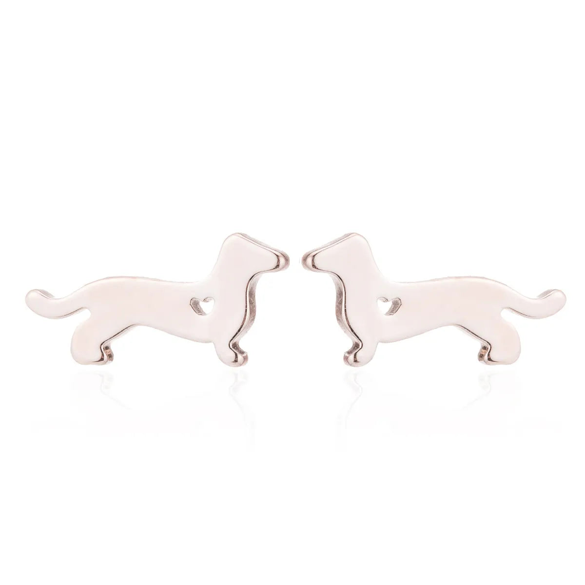 Fashion Dog Plating 304 Stainless Steel No Inlaid 18K Gold Plated Earrings Ear Studs