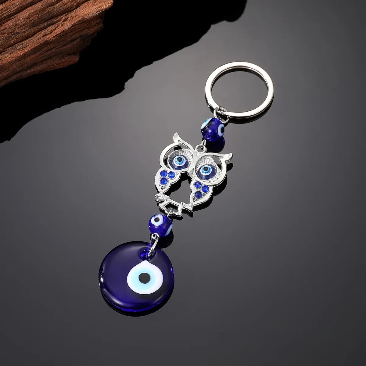 Fashion Dolphin Eye Elephant Alloy Resin Inlay Rhinestones Keychain 1 Piece