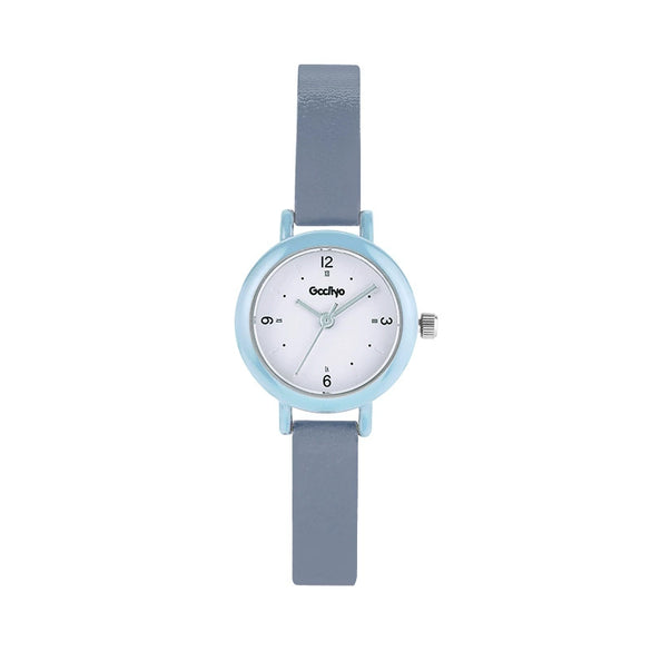 Fashion Dopamine Color Round Alloy Case Mineral Reinforced Glass Mirror Belt Strap Stainless Steel Buckle Female Watch
