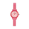Fashion Dopamine Color Round Alloy Case Mineral Reinforced Glass Mirror Belt Strap Stainless Steel Buckle Female Watch