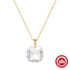 Fashion Dopamine Earrings Luxury Crystal Zircon Pendant Necklace Silver Geometric Inlaid Zircon