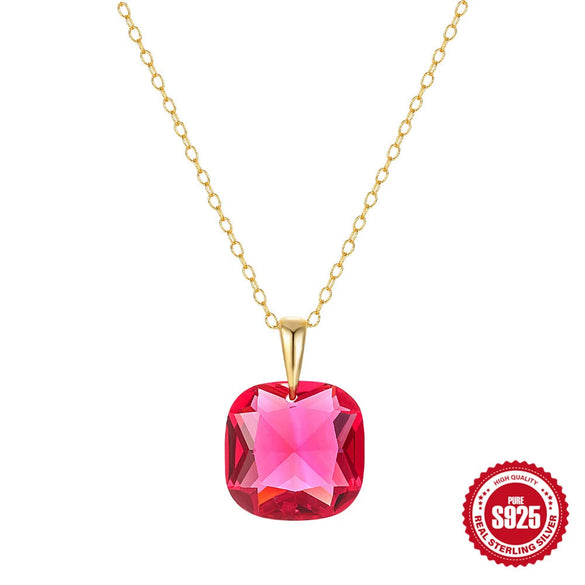 Fashion Dopamine Earrings Luxury Crystal Zircon Pendant Necklace Silver Geometric Inlaid Zircon