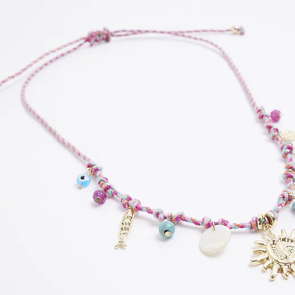 Fashion Dopamine Titanium Steel Necklace With Animal Zodiac Multipendant And Electroplating