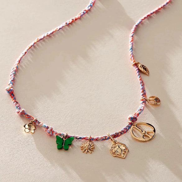 Fashion Dopamine Titanium Steel Necklace With Animal Zodiac Multipendant And Electroplating