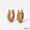 Fashion Dopamine U Shaped Stainless Steel Earrings With Inlaid Zircon For Women